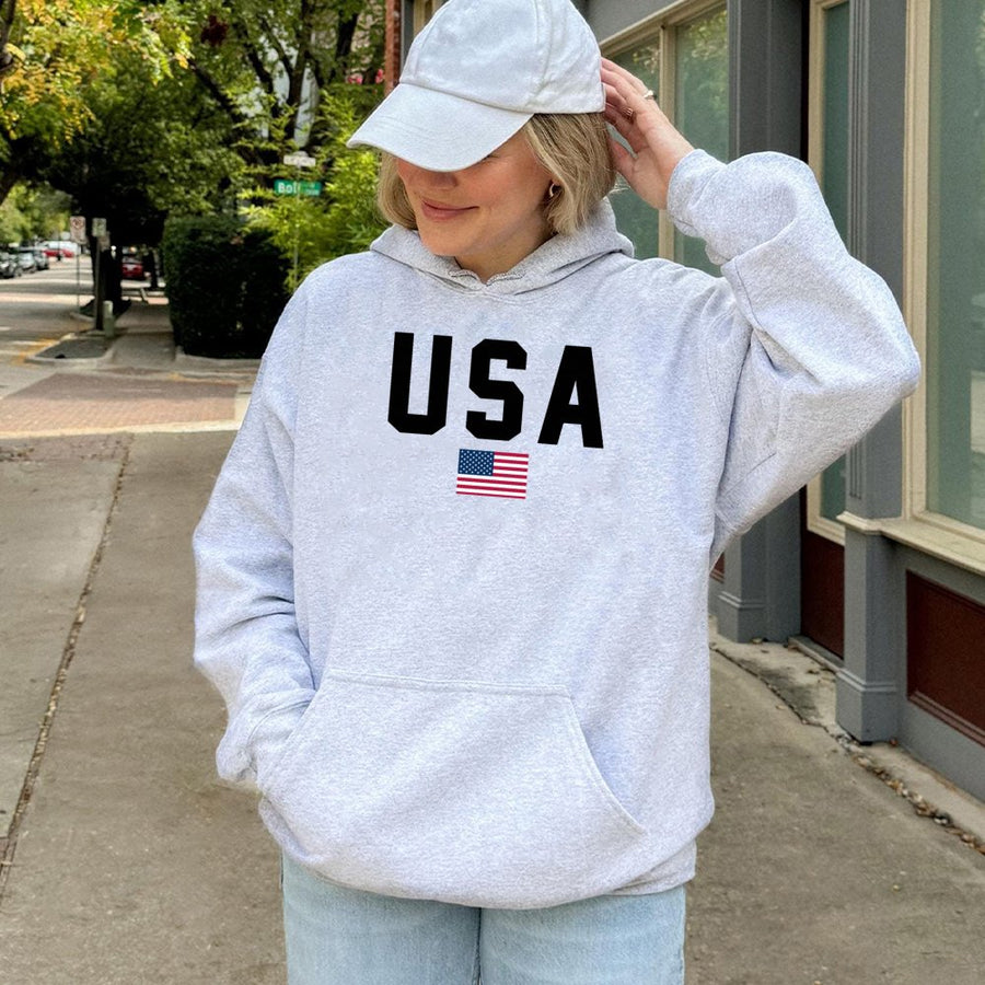 USA Flag Hoodie | Patriotic American Graphic Sweatshirt | Cotton-Polyester Blend Premium Apparel | Unisex Gift For Independence Day