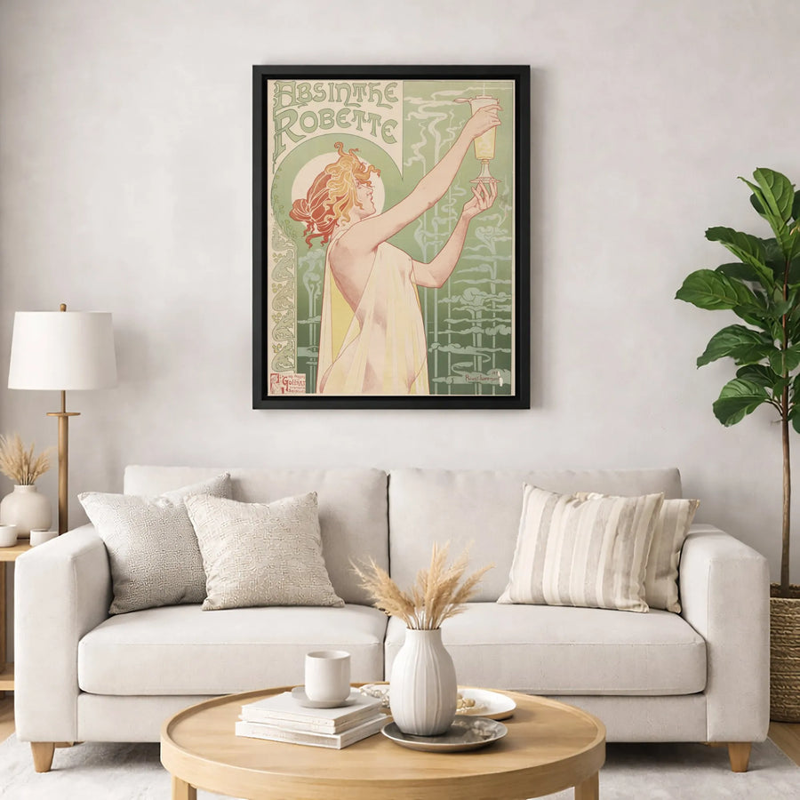 Absinthe Robette Poster | Art Nouveau Vintage Wall Art | Premium Gallery Wrapped Canvas | Elegant Home Decor Gift for Art Lovers