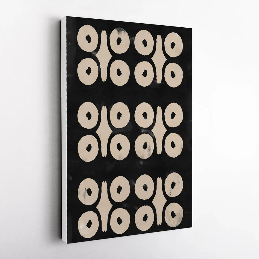 Abstract Geometric Canvas Wall Art | Minimalist Tribal Block Print Style | Premium Gallery Wrap Canvas | Modern Home Decor Gift