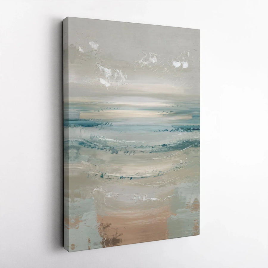 Coastal Abstract Wall Art | Modern Minimalist Ocean Painting Print | Premium Thick Gallery Wrap Canvas | Living Room & Bedroom Decor