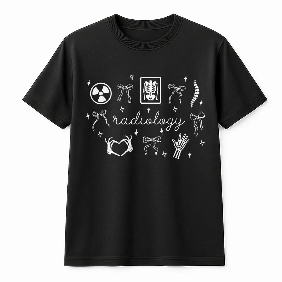 Radiology T-Shirt | Coquette Aesthetic Rad Tech Graphic | 100% Premium Cotton Tee | Perfect Gift for X-Ray Technician & Radiology Student