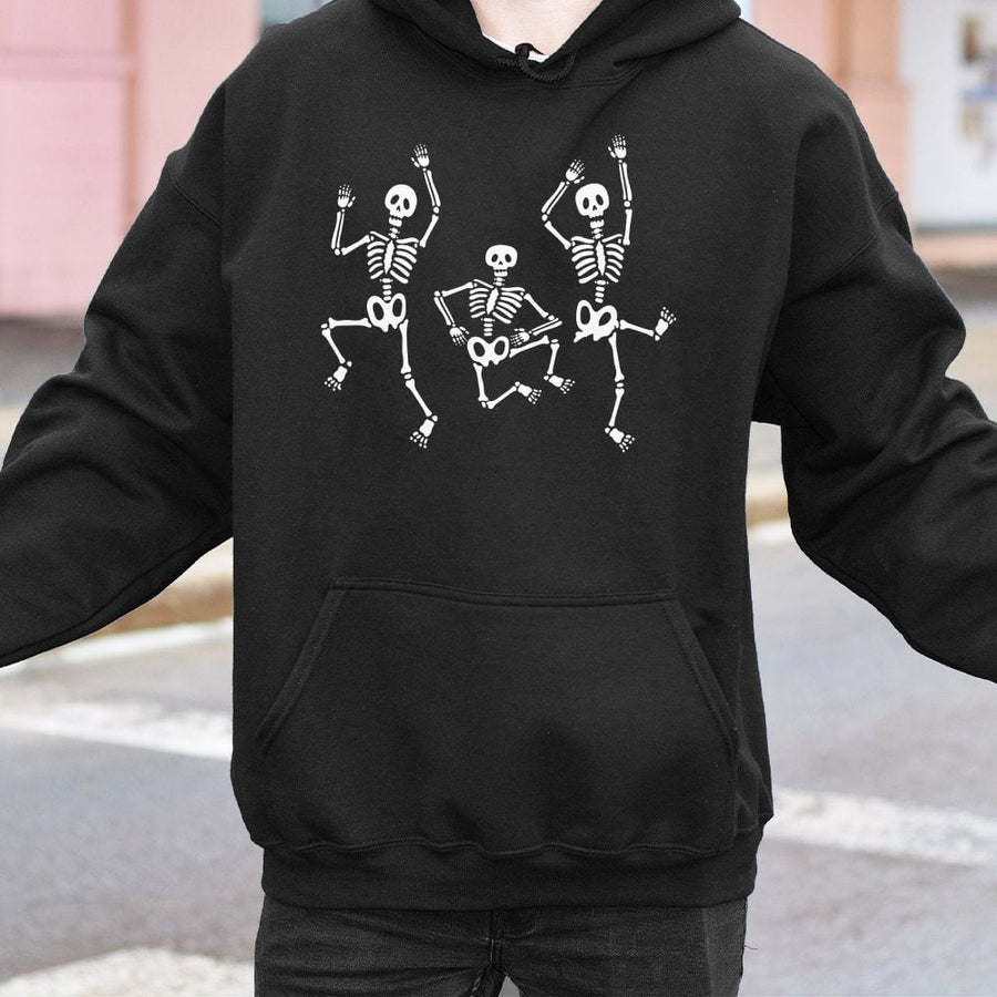Dancing Skeleton Hoodie | Spooky Graphic Pullover | Premium Cotton Blend | Unisex Halloween Gift for Men and Women