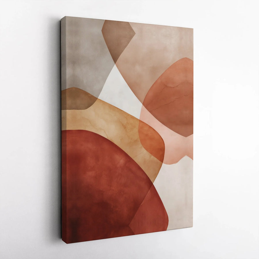 Modern Abstract Canvas Art | Earthy Terracotta Boho Wall Decor | 1.25 Inch Gallery Wrap Premium Print | Minimalist Living Room Home Decor