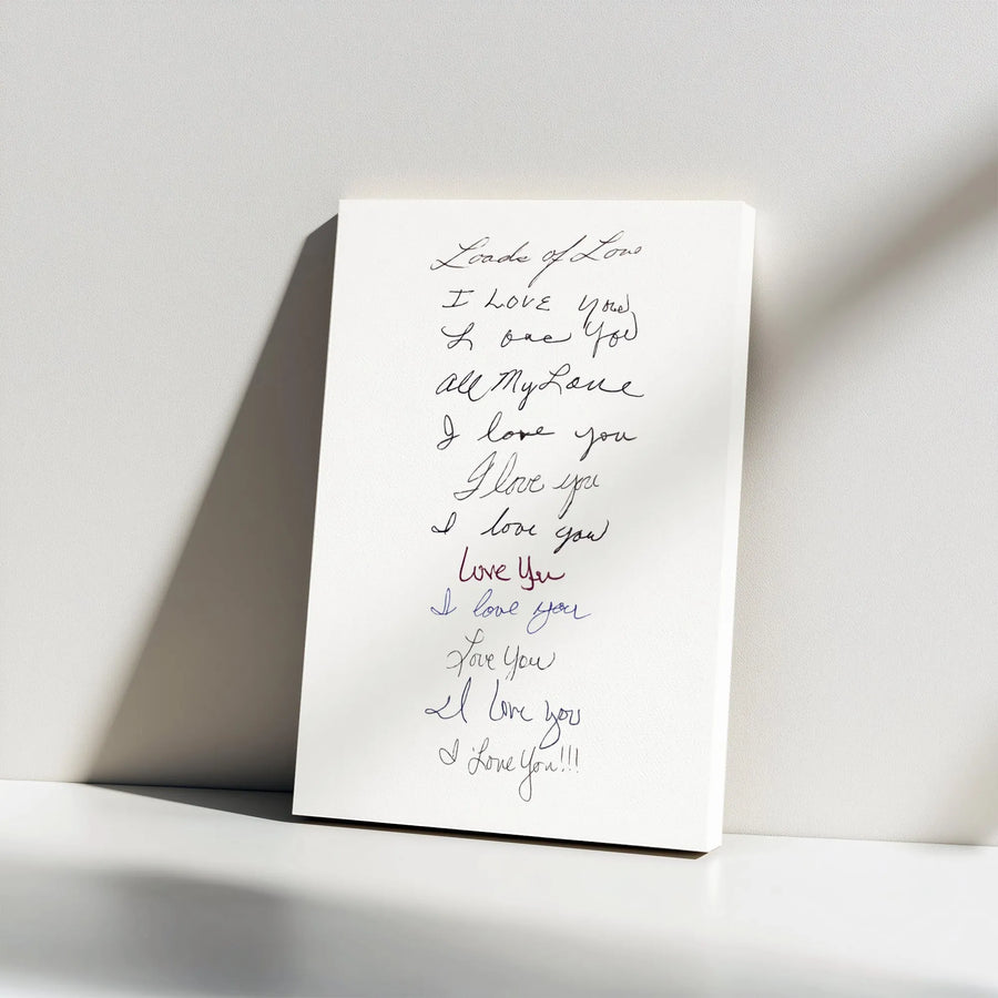I Love You Canvas Wall Art | Minimalist Handwritten Script | Premium Gallery Wrapped Canvas | Romantic Anniversary Gift for Her Him