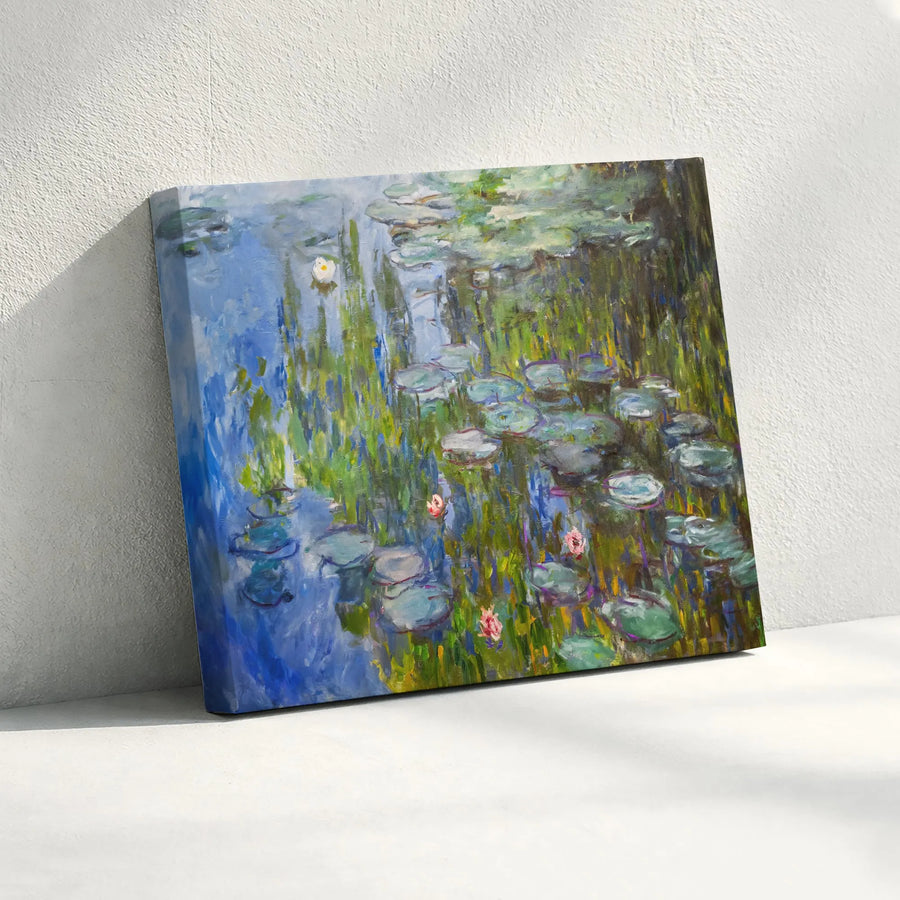 Monet Water Lilies Canvas Print | Famous Impressionist Painting Reproduction | Premium Gallery Wrapped Wall Art | Living Room Decor Gift for Art Lovers