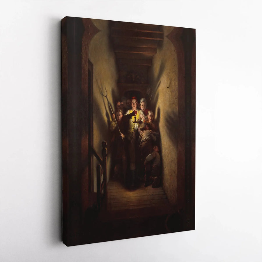 Children Frightened by a Ghost Canvas Print | Ferdinand De Braekeleer Wall Art | 1.25" Gallery Wrap | Gothic Horror Home Decor Gift