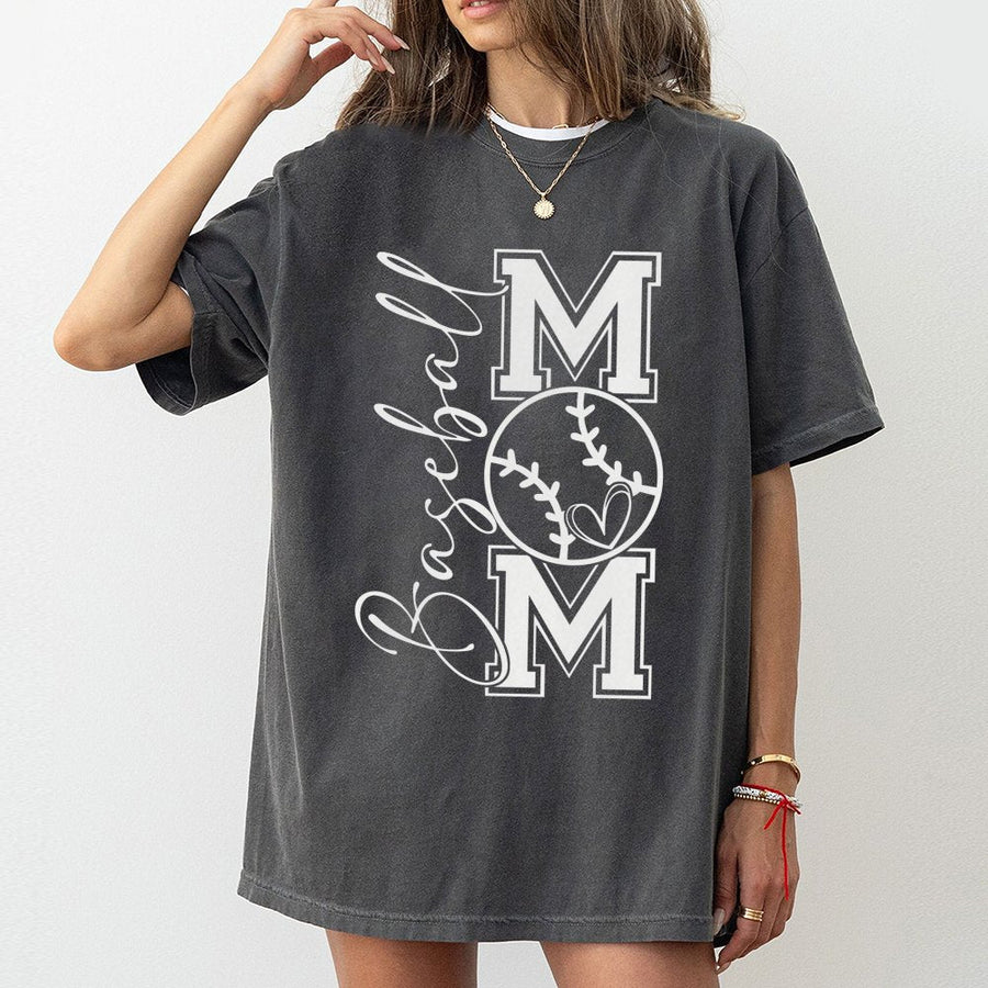 Baseball Mom T-Shirt | Heart Stitch Softball Graphic Design | 100% Soft Cotton Premium Tee | Cute Sports Mom Gift for Game Day