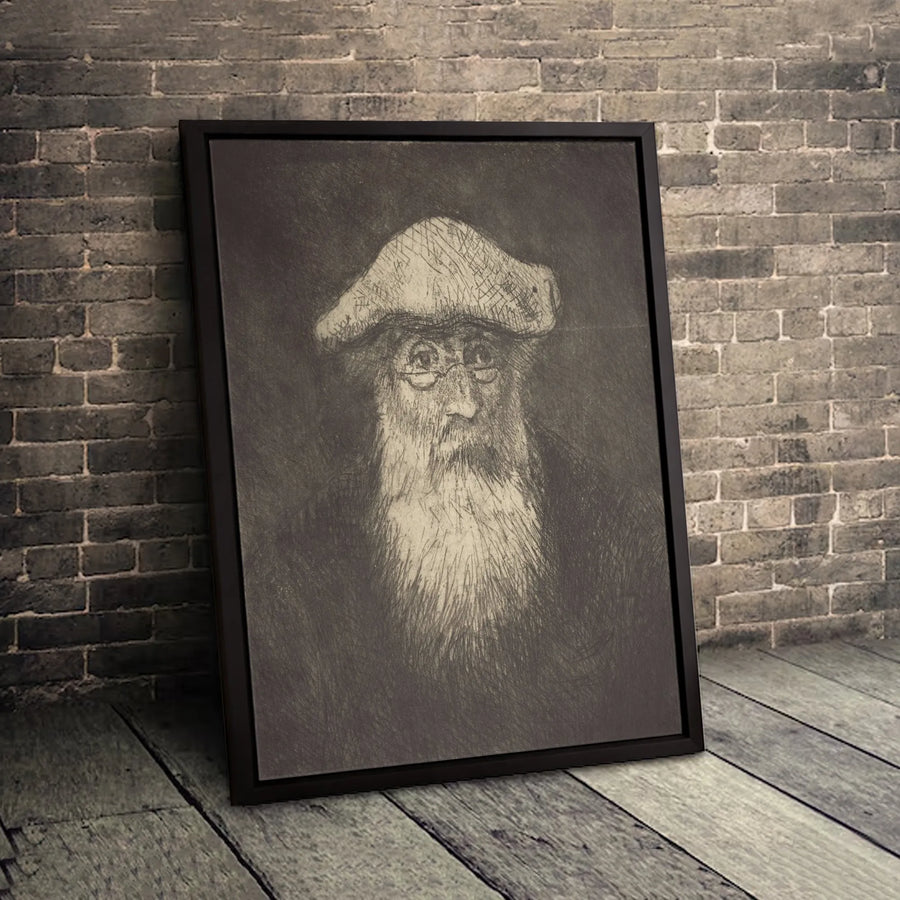 Rembrandt Portrait Canvas Print | Vintage Etching Style Old Man | Premium Gallery-Wrapped Wall Art | Classic Fine Art Decor Gift