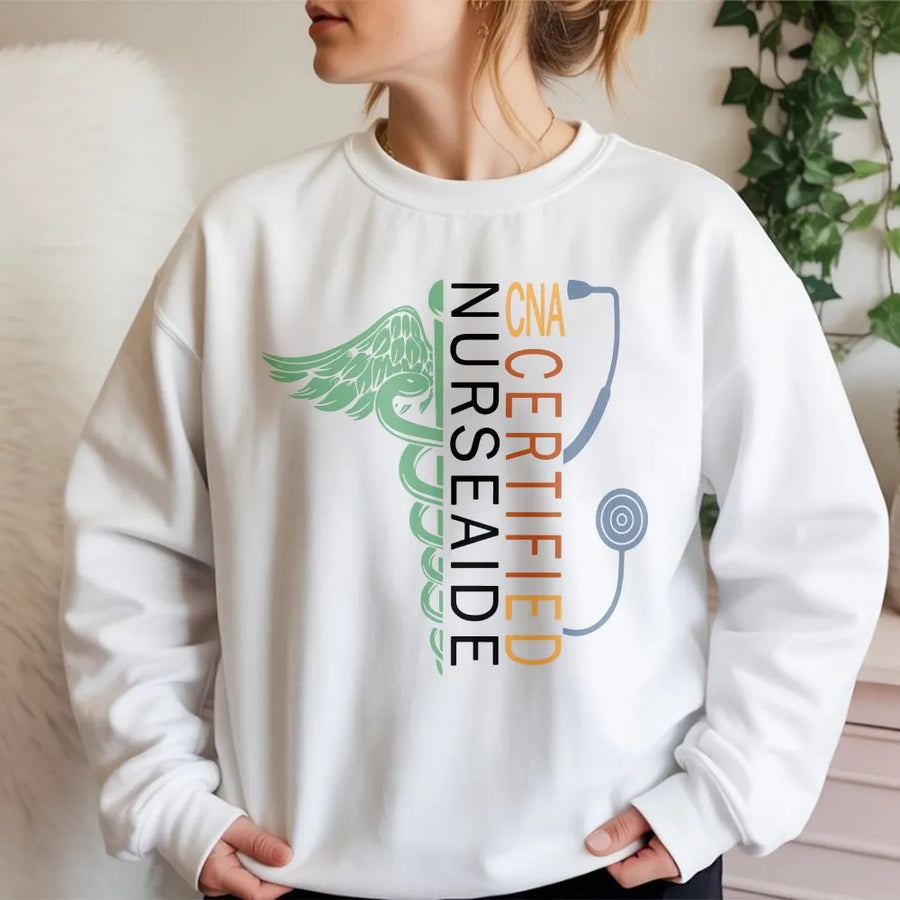 CNA Sweatshirt | Certified Nursing Assistant Medical Design | Premium Cotton Blend | Perfect Nurse Appreciation Gift for Healthcare Workers