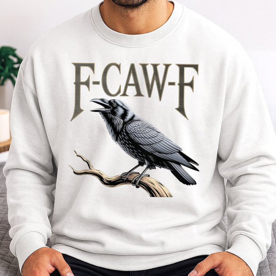 Raven Graphic Sweatshirt | Dark Academia Crow Design | Premium Cotton Blend | Gothic Nature Lover Gift for Men and Women