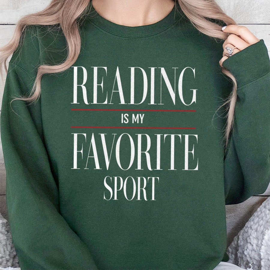 Reading Is My Favorite Sport Sweatshirt | Funny Bookworm Quote Design | Premium Cotton Blend | Gift for Readers, Librarians, and Book Lovers