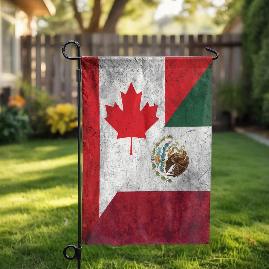 Canada Mexico Flag Garden Decor | Dual Heritage National Banner | Premium Weather-Resistant Polyester | Outdoor Yard Gift for Patriotic Home