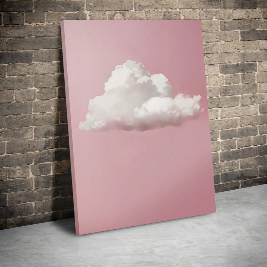 Cloud Wall Art Print | Minimalist Dusty Pink Sky Aesthetic | Gallery Wrapped Premium Canvas | Modern Bedroom Home Decor Gift
