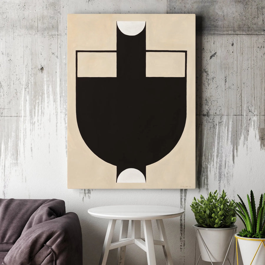 Abstract Vase Canvas Wall Art | Minimalist Geometric Silhouette Print | Premium Frameless Gallery Canvas | Modern Home Decor Gift