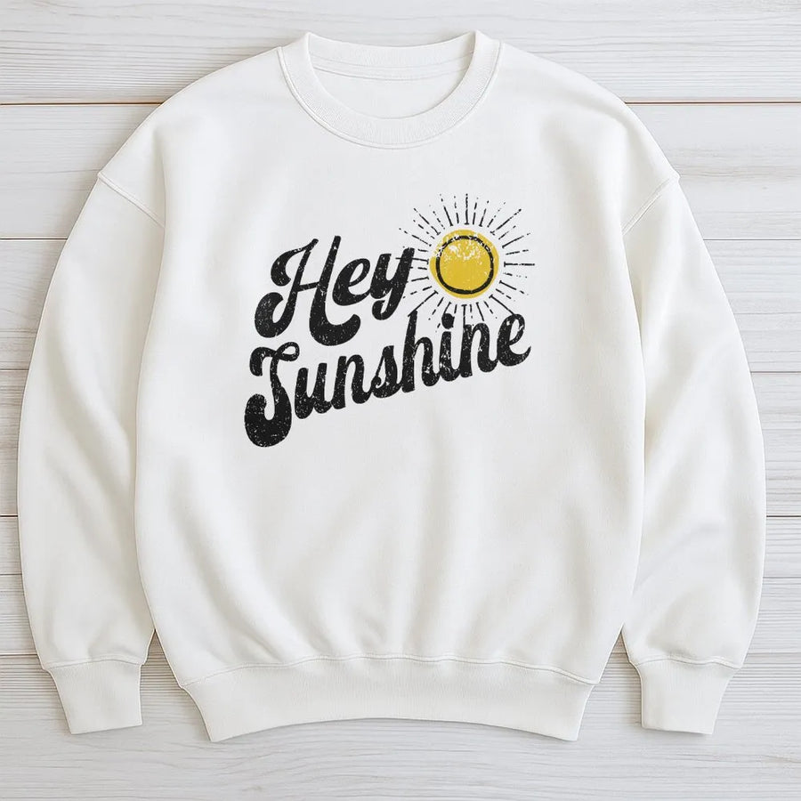 Retro Be Kind Sweatshirt | Hey Sunshine 70s Style Graphic | Premium Comfort Colors® Tee | Oversized Boho Positivity Gift for Her