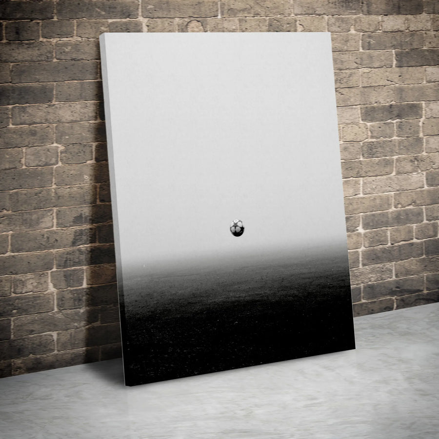 Soccer Ball Canvas Wall Art | Minimalist Black and White Photography | Premium Gallery Wrapped Canvas | Modern Sports Fan Home Decor