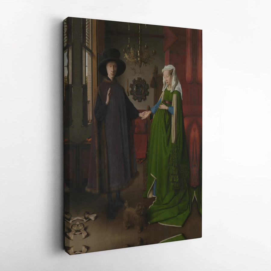 The Arnolfini Portrait Canvas Art | Jan van Eyck Fine Art Print | Gallery Wrapped Premium Wall Decor | Renaissance Masterpiece Gift for Home