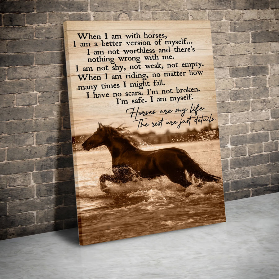 Horse Lover Canvas Wall Art | Inspirational Equine Quote Print | Premium 1.25-Inch Gallery Wrap | Thoughtful Gift for Horse Owners