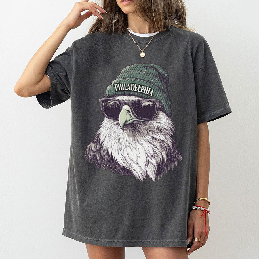 Philadelphia Eagle Wearing A Beanie And Sunglasses T-Shirt