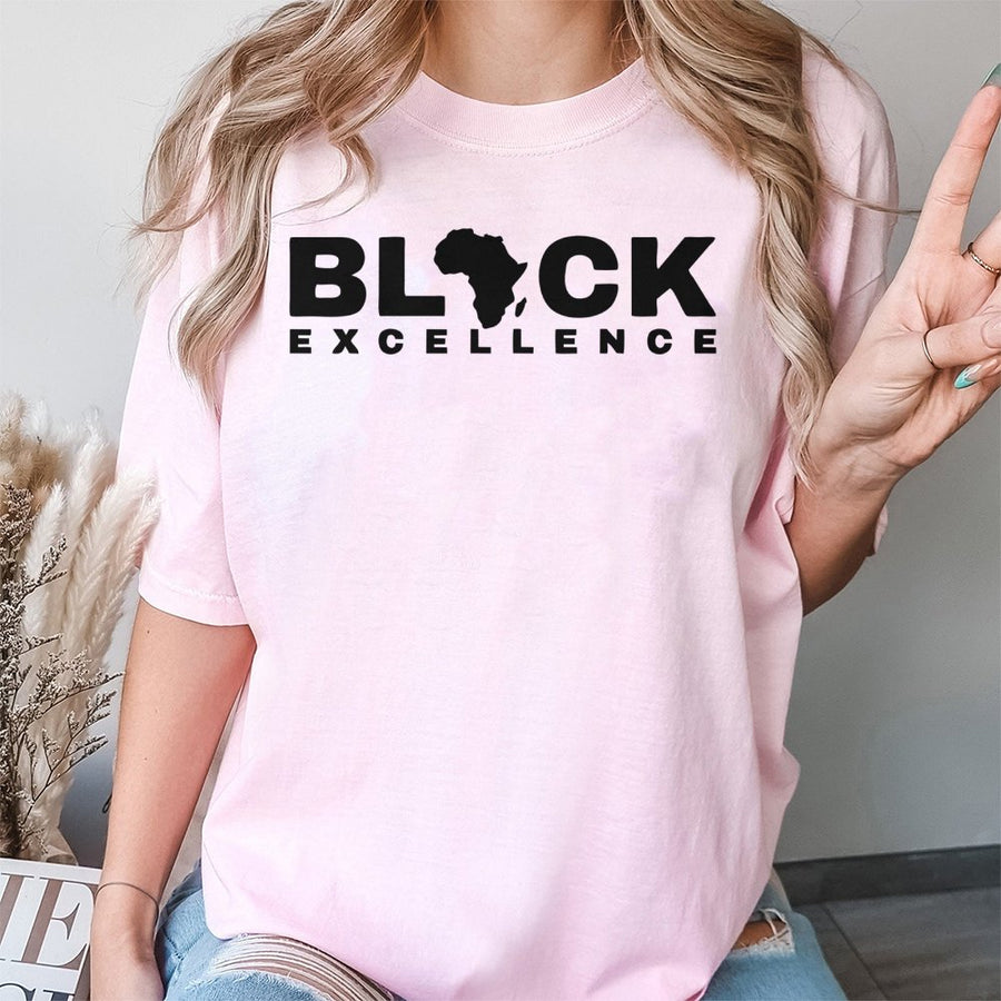 Black Excellence T-Shirt | African Continent Graphic Print | 100% Cotton Premium Apparel | Empowering Gift for Men and Women