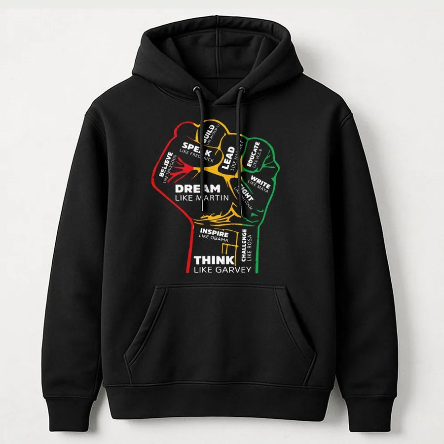 Black History Month Hoodie | Power Fist Civil Rights Quote Graphic | Premium Cotton Blend | Unisex Inspirational Gift for Adults