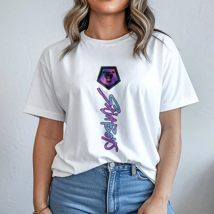 Skater Graphic Tee | Vaporwave Panther Crest & Graffiti Text | Premium 100% Cotton | Streetwear Gift for Men & Women