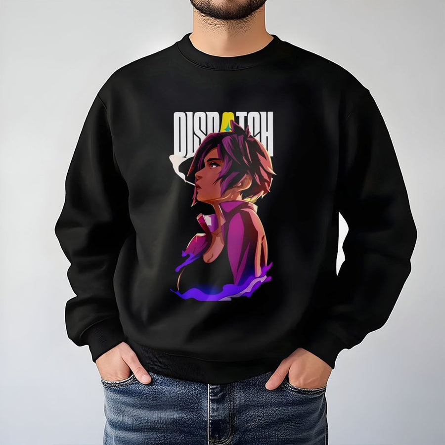 Anime Style Gamer Sweatshirt | Dispatch Character Graphic Print | Premium Cotton Blend Streetwear | Unique Gaming Apparel Gift For Men Women