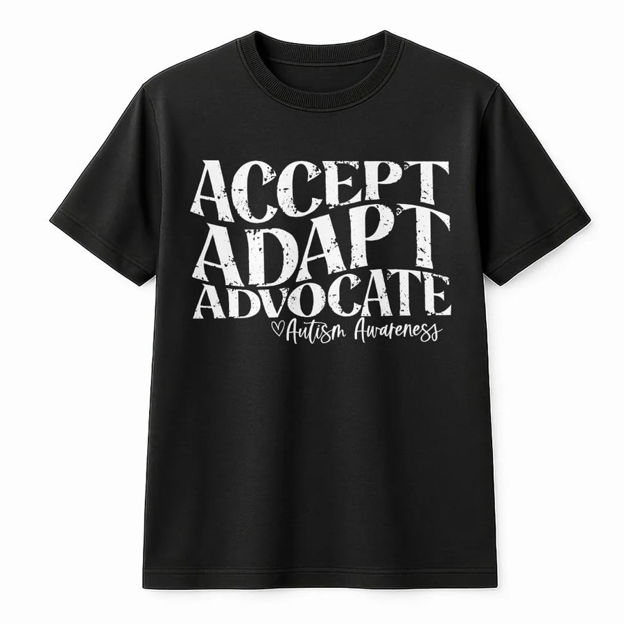 Accept Adapt Advocate T-Shirt | Vintage Neurodiversity Inclusion Design | Premium Comfort Colors® Tee | Gift for Special Education Teachers