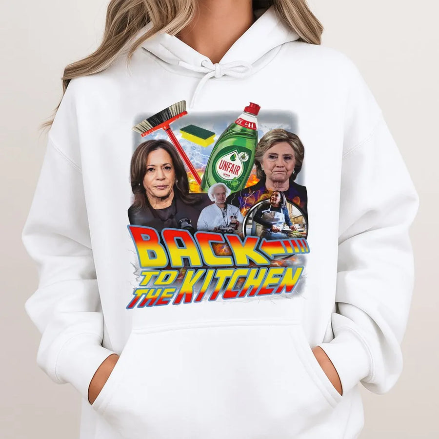 Back To The Kitchen Hoodie | Funny Parody Graphic | Cotton-Blend Unisex Pullover | Humorous Sarcastic Gift for Men Women