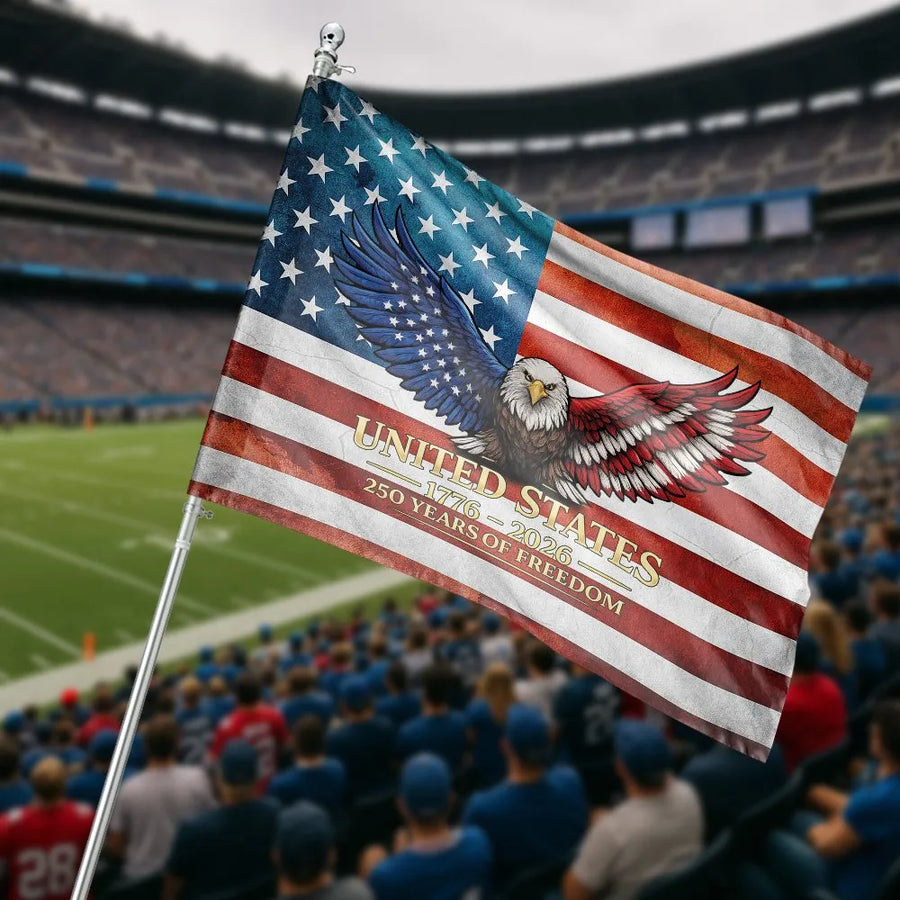 USA 250th Anniversary Flag | Vintage American Eagle Design | Double Sided Weather Resistant Fabric | Collector's Patriotic Yard Decor
