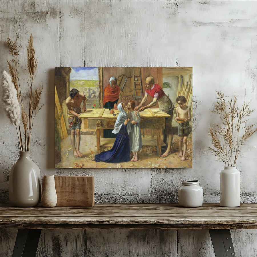Christ in the House of His Parents Canvas Art | John Everett Millais Painting Print | Premium Gallery Quality Canvas | Religious Home Decor Gift