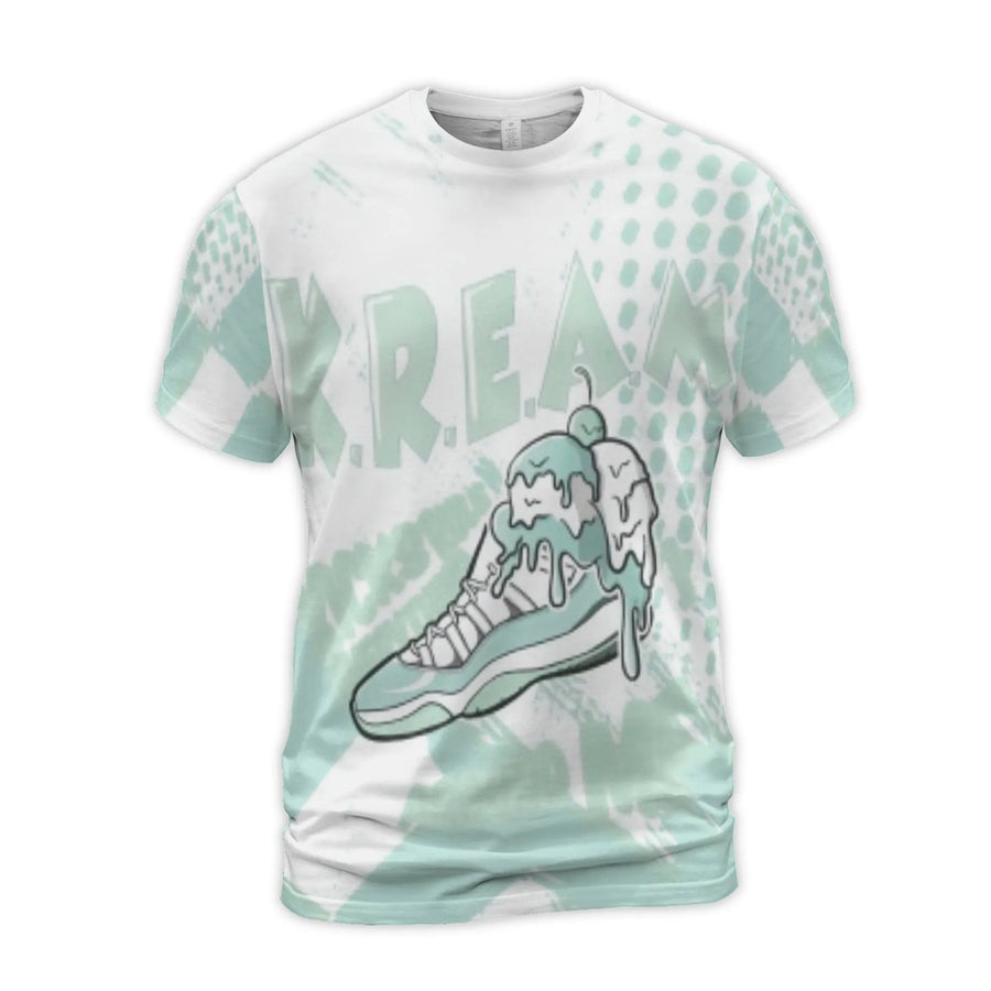 Sneakerhead Ice Cream 3D T-Shirt | K.Ream Melting Shoe Graphic Tee | Premium Polyester Blend | Unique Gift for Urban Streetwear Enthusiasts