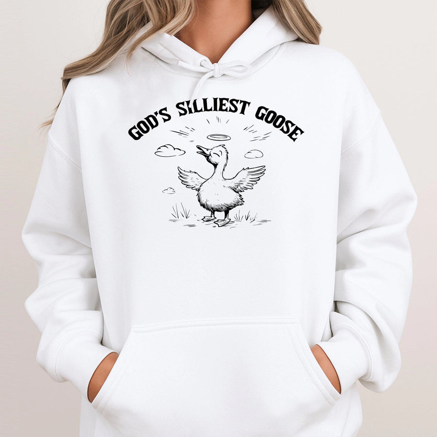 God's Silliest Goose Hoodie | Funny Internet Meme Graphic Sweatshirt | Premium Cotton Blend | Unisex Gift for Bird Lovers