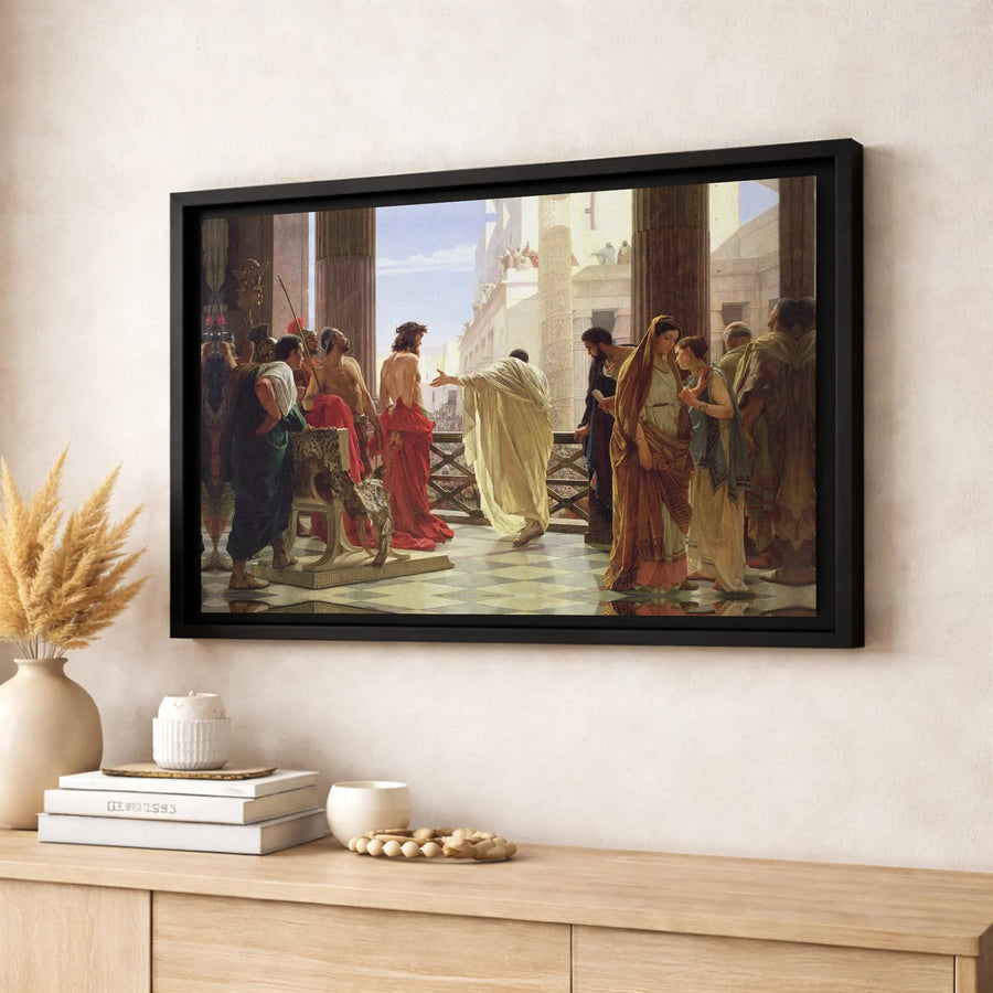 Ecce Homo Canvas Print | Antonio Ciseri Religious Fine Art Wall Decor | Premium Fade-Resistant Gallery Wrap | Christian Home Office Gift