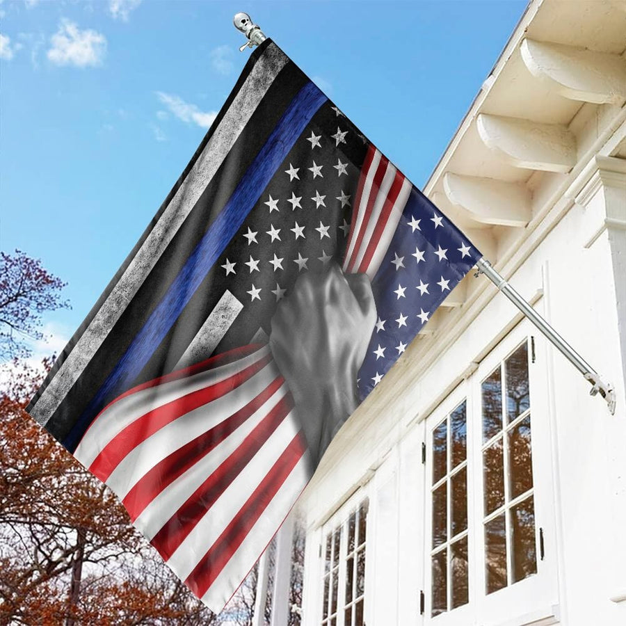 Thin Blue Line American Flag | Law Enforcement Support Banner | Weather-Resistant Premium Polyester | Patriotic Gift for Police Officers & Families