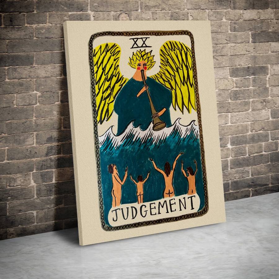 Judgement Tarot Card Canvas Art | XX Major Arcana Wall Decor | Premium Gallery Wrap Print | Spiritual Witchy Gift for Home Office Wall