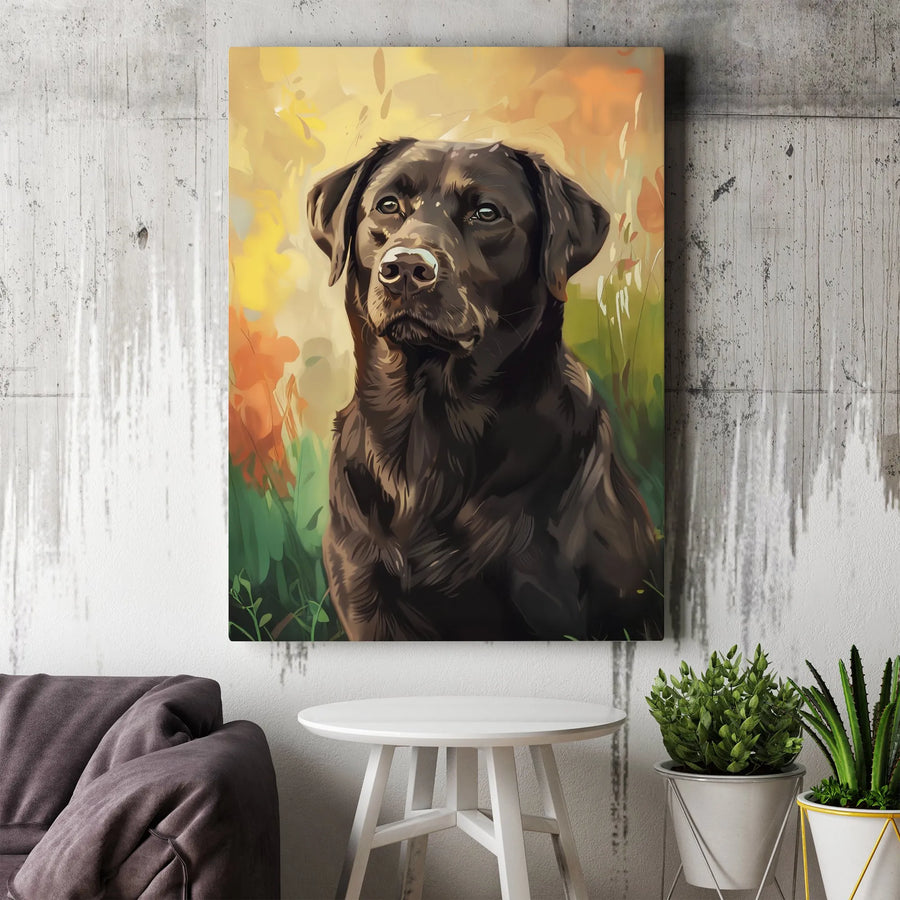 Black Labrador Retriever Wall Art | Watercolor Dog Portrait | Premium Gallery-Wrapped Canvas | Dog Lover Gift & Home Decor