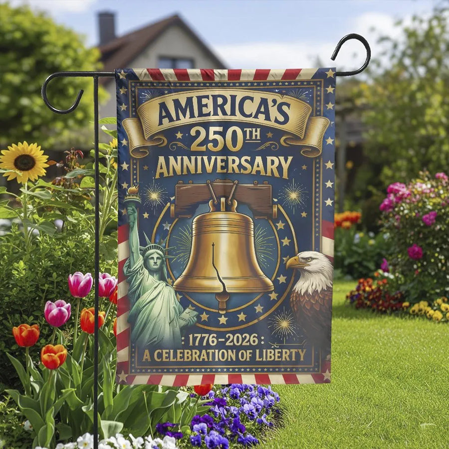 America's 250th Anniversary Garden Flag | Patriotic Liberty Bell & Eagle Design | Weather Resistant Polyester | Commemorative 4th of July Yard Decor Gift 1776-2026