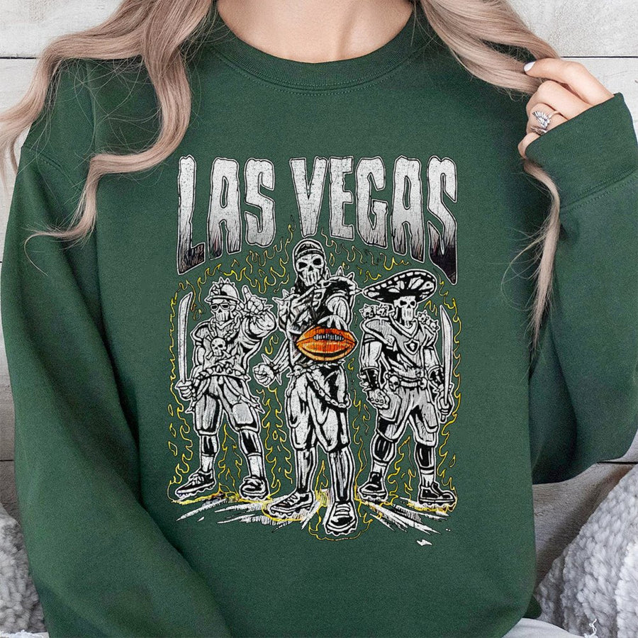 Las Vegas Three Skeleton Raiders Football Sweatshirt