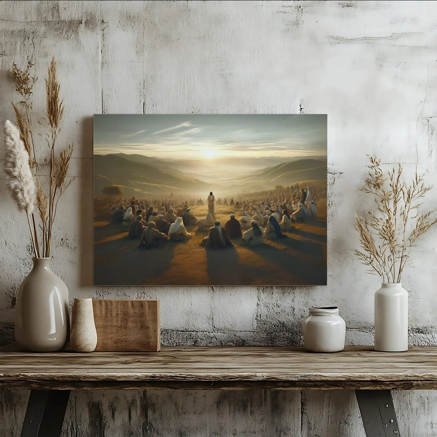 Sermon On The Mount Wall Art | Religious Christian Landscape Canvas Print | Premium Gallery-Wrapped Decor | Faith-Inspired Home & Office Gift