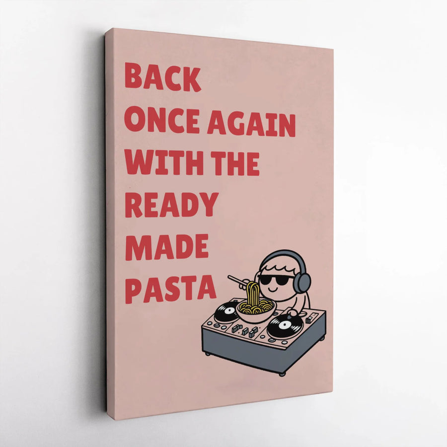Pasta DJ Wall Art | Funny Music Lover Canvas Print | Premium Gallery Wrapped Decor | Gift for Chef or Musician
