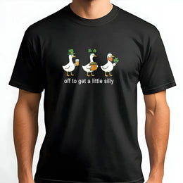 St Patricks Day Goose T-Shirt | Funny Irish Silly Geese Graphic | 100% Cotton Premium Tee | Unique St Paddys Day Gift For Men And Women