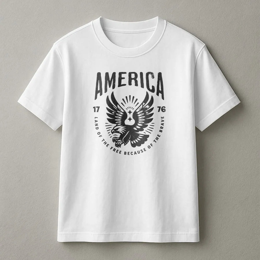 4th of July T-Shirt | Vintage 1776 American Eagle Graphic | Premium Unisex Crewneck | Patriotic USA Independence Day Gift