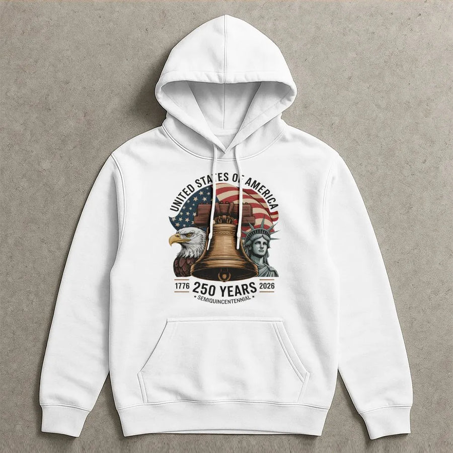 USA 250th Anniversary Hoodie | 1776-2026 Semiquincentennial Graphic | Soft Cotton Blend Crewneck | Patriotic Collector's Gift for History Buffs