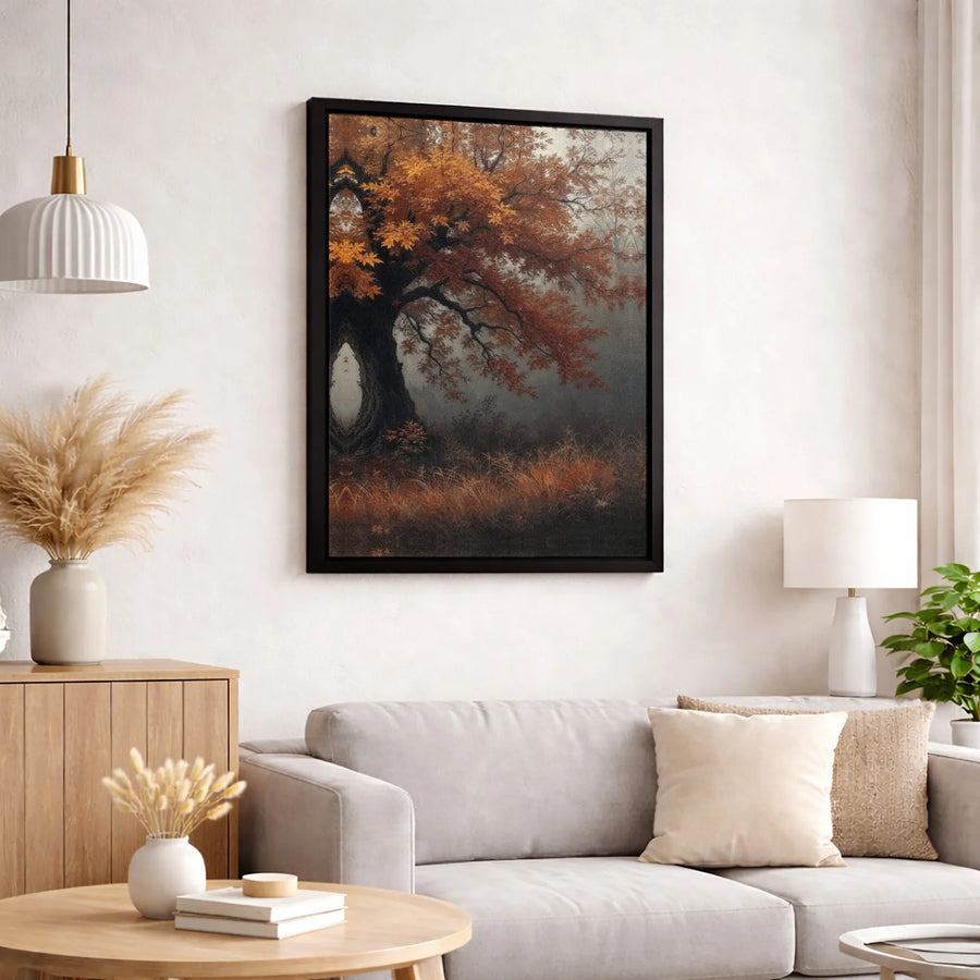 Autumn Forest Landscape Canvas Print | Misty Woodland Tree Wall Art | Premium Gallery Wrapped Decor | Fall Nature Scenery Gift for Living Room