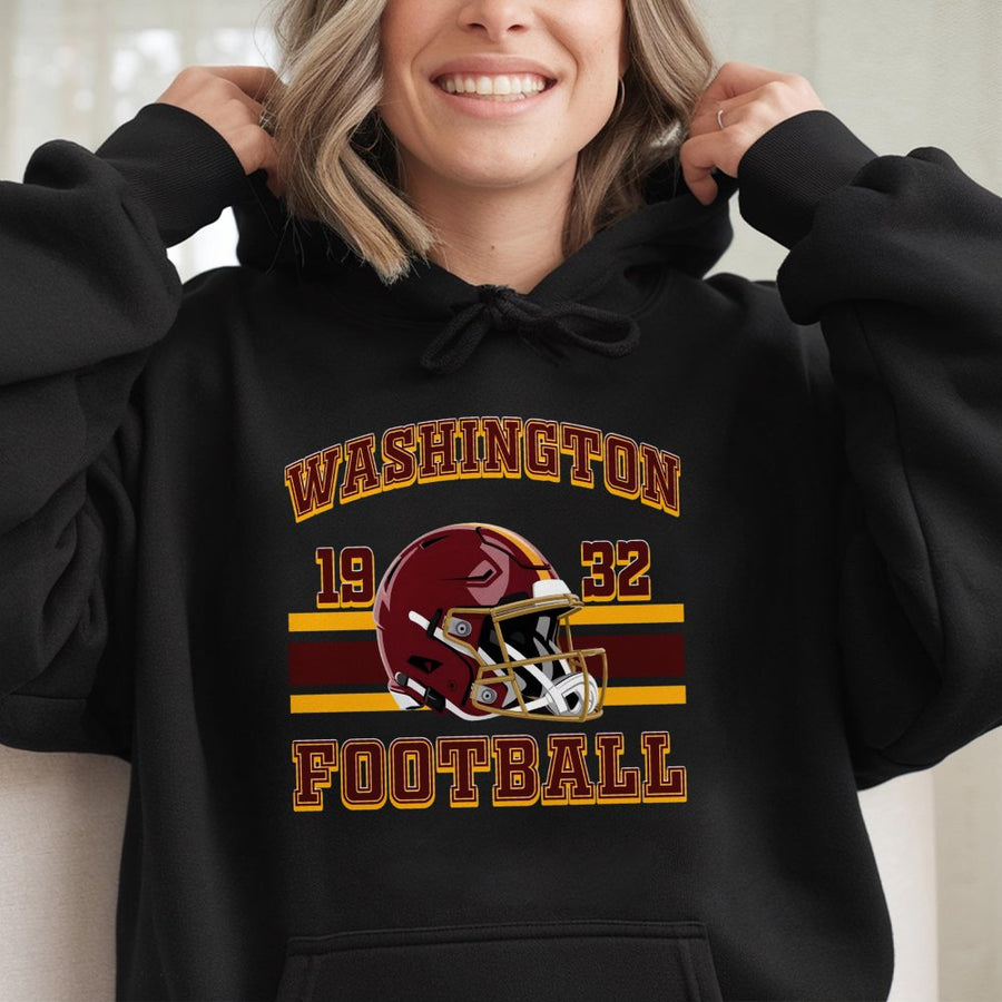 Washington Football Hoodie For Mens Womens Football Helmet Hoodie Washington Commander Hoodie Fan Apparel Vintage Style