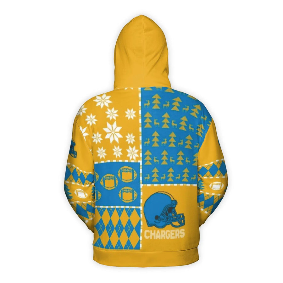 Chargers Los Angeles Football Ugly Christmas 3D Hoodie