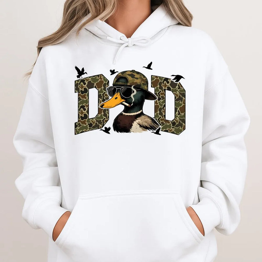 Duck Dad Hoodie | Funny Mallard Hunting Graphic | Premium Cotton Blend | Perfect Gift for Hunters and Outdoorsmen