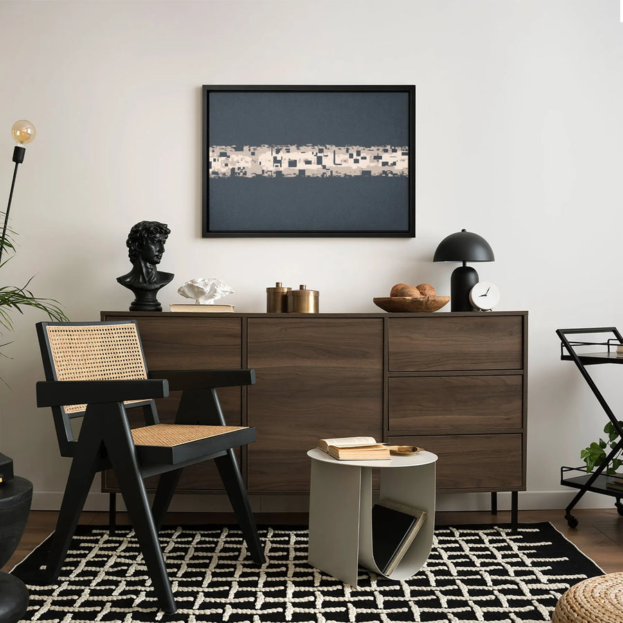 Abstract Digital Stripe Canvas Art | Modern Geometric Pixelated Wall Decor | Premium Gallery Wrap Print | Minimalist Office & Living Room Gift
