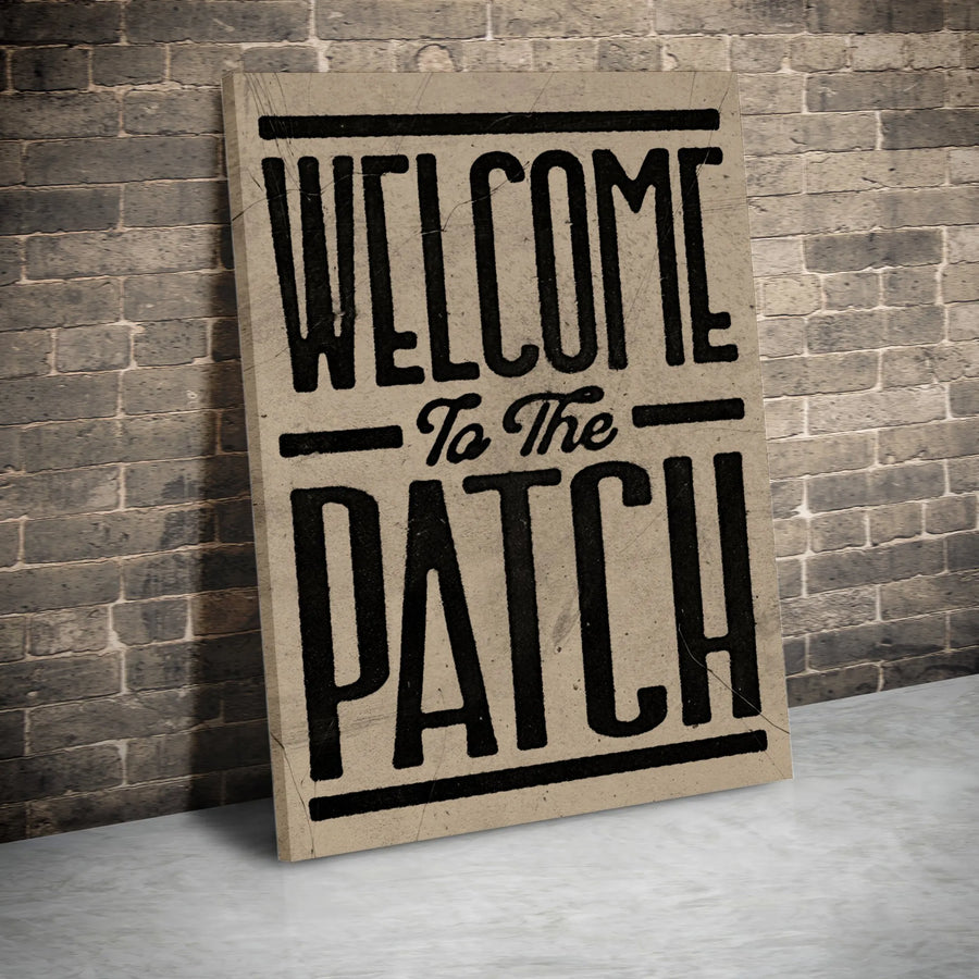 Welcome To The Patch Canvas Wall Art | Rustic Farmhouse Typography Print | Premium 1.25 Inch Gallery Wrap | Fall Home Decor For Pumpkin Lovers